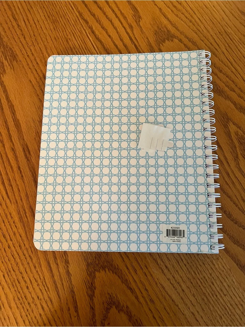 Lilly Pulitzer Large Hardcover Spiral Notebook Featured in Frenchie Blue Caning